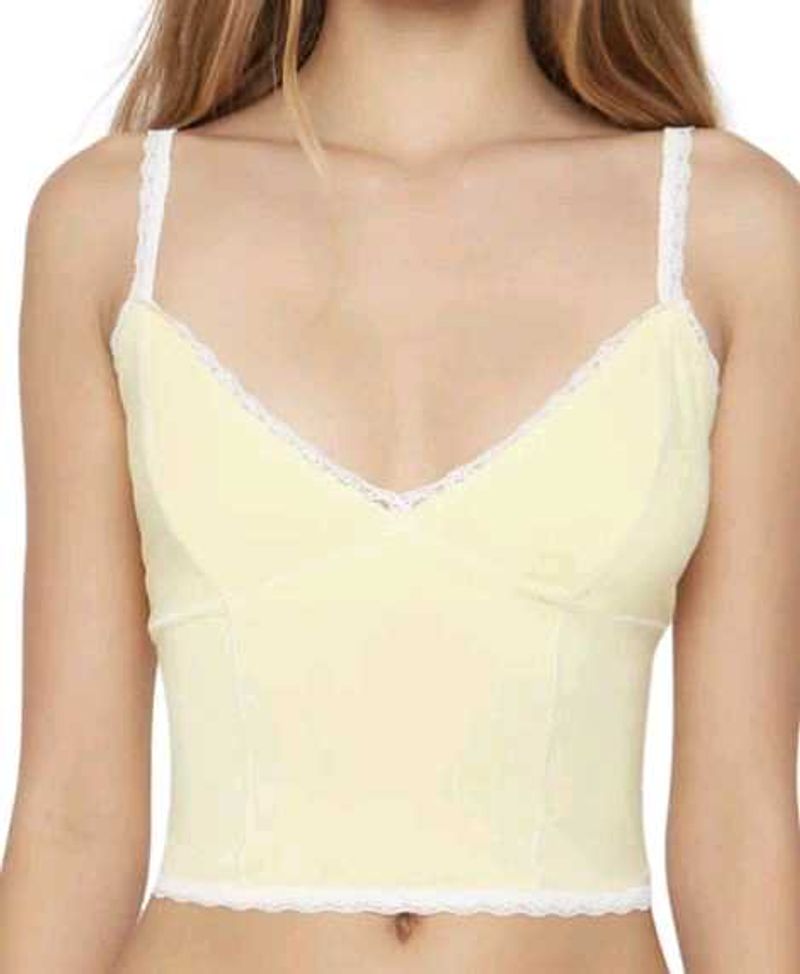 Butter Yellow Strapy Laced Top