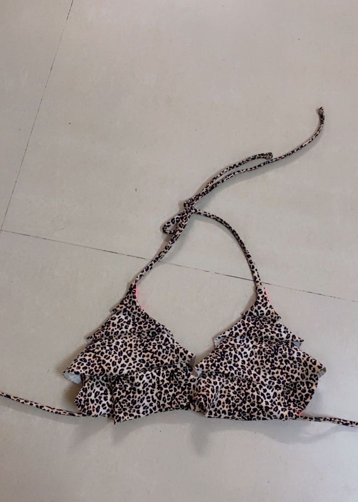 Leopard Print Bikini Top