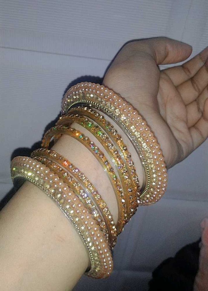 Heavy Golden Bangle Set, Size 2.4