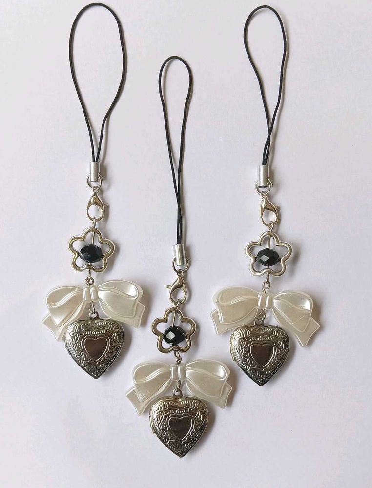 Pinteresty Heart Locket Phone Charms ⚝.ೃ࿔