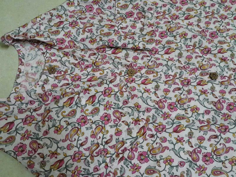 pink Floral Print kurta