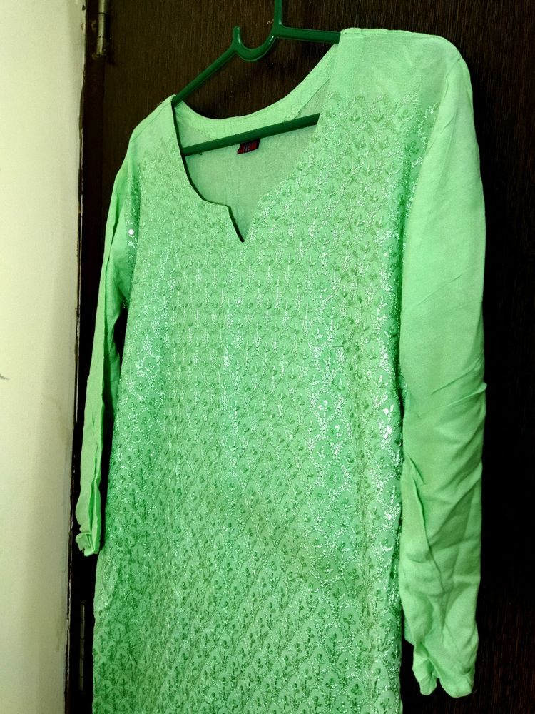 Fluorescent Green Stylish Kurta&#39;s