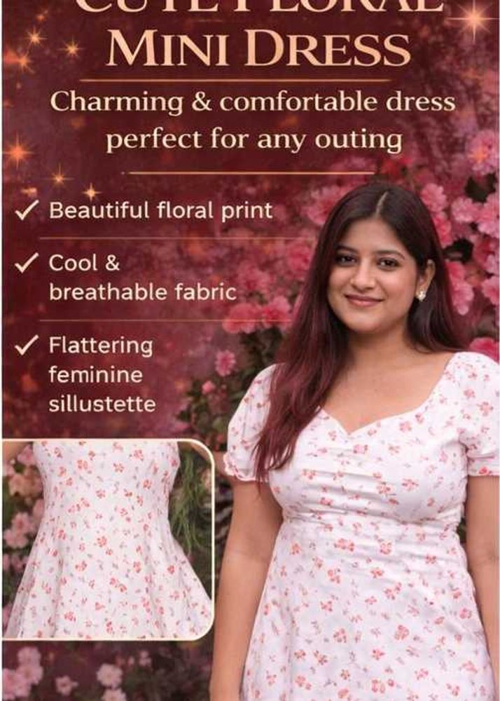 Branded Yousta Floral Mini Dress- Size M