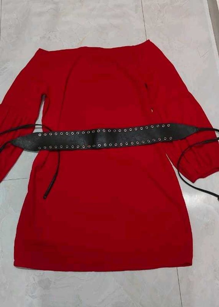 Red Off-Shoulder Dress