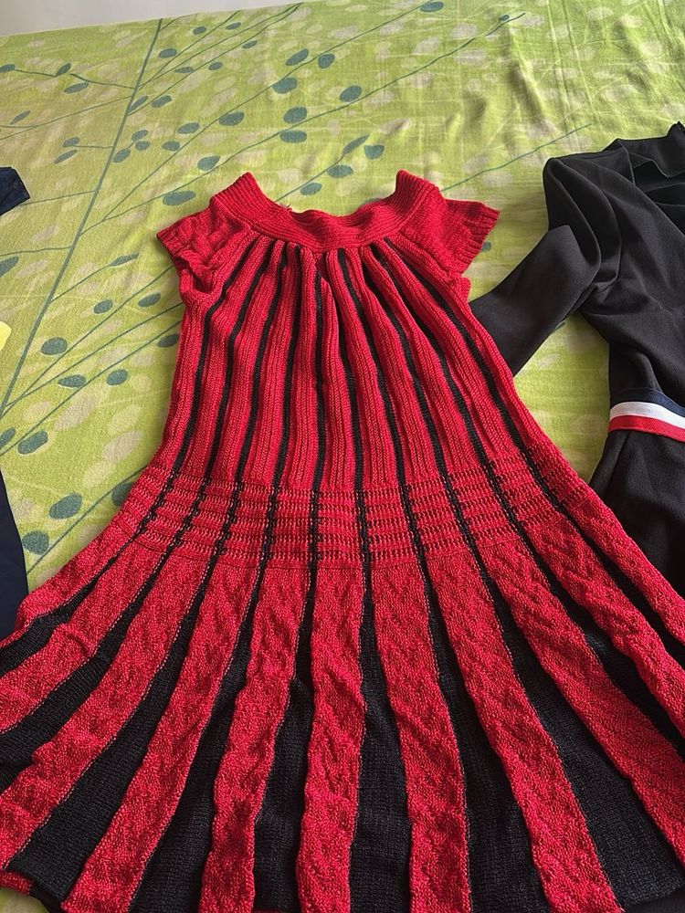 Girls&#39; Red Striped Dress