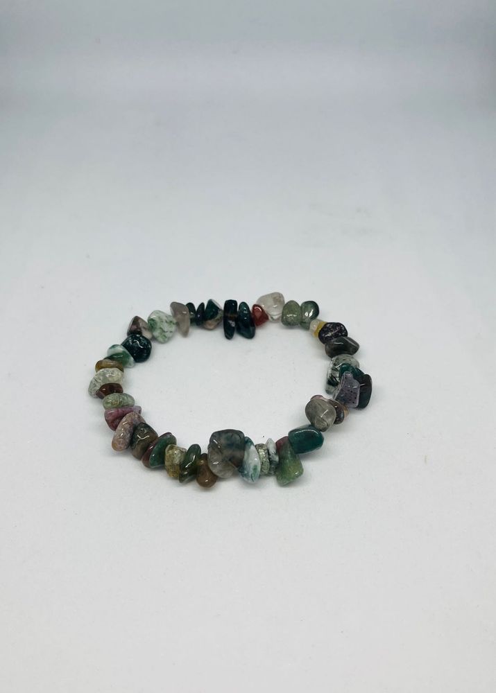 Moss Agate Chip Bracelet