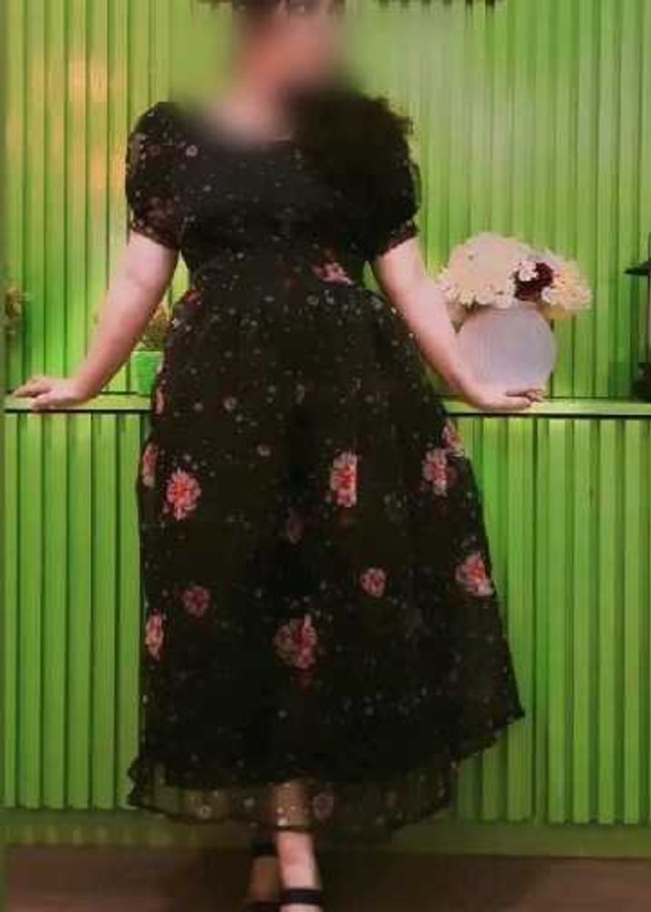 Floral Print Midi Dres