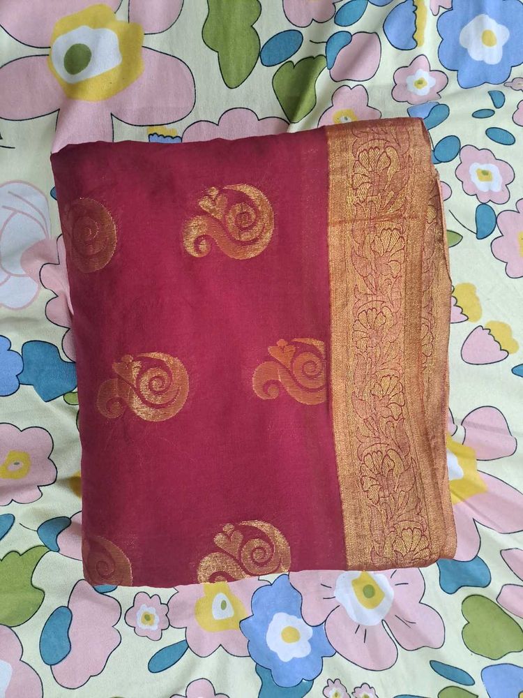 Meroon Silk Saree