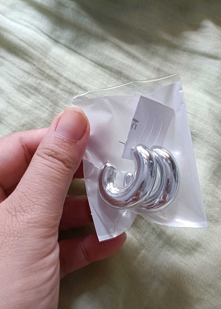 Silver Tone Hoop Earrings