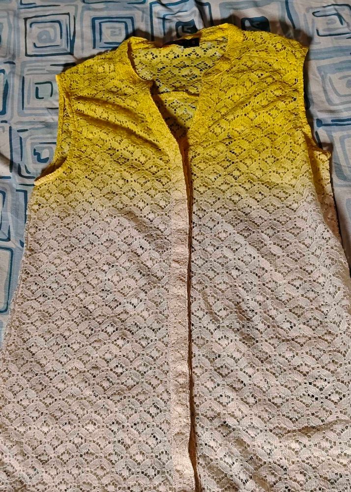 Yellow Ombre Lace Top
