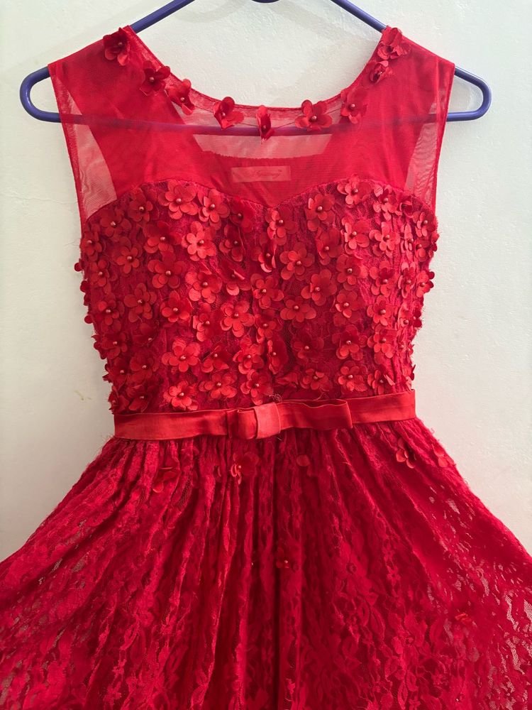 Red Cocktail party gown