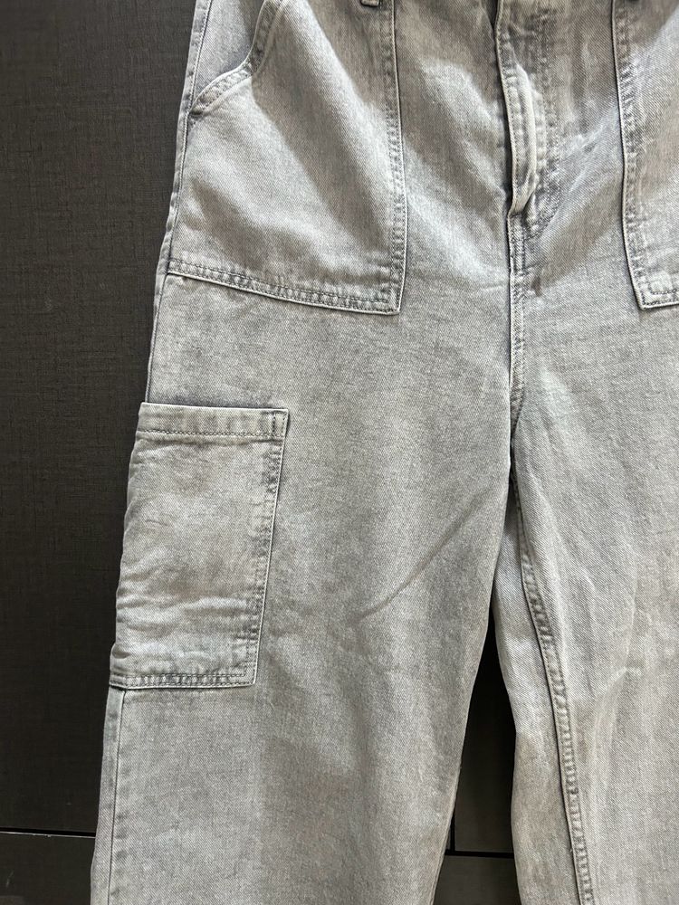 GREY CARGO BAGGY PANT