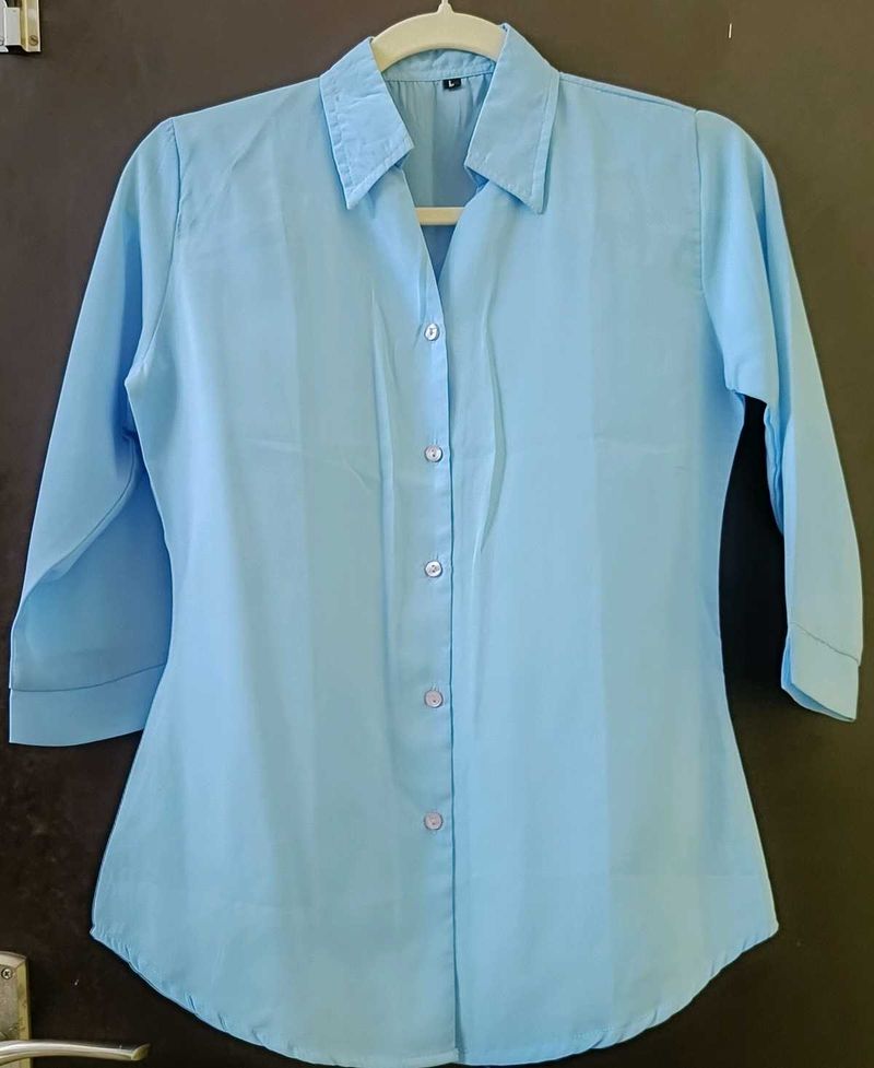 Blue 3/4 Sleeve Shirt