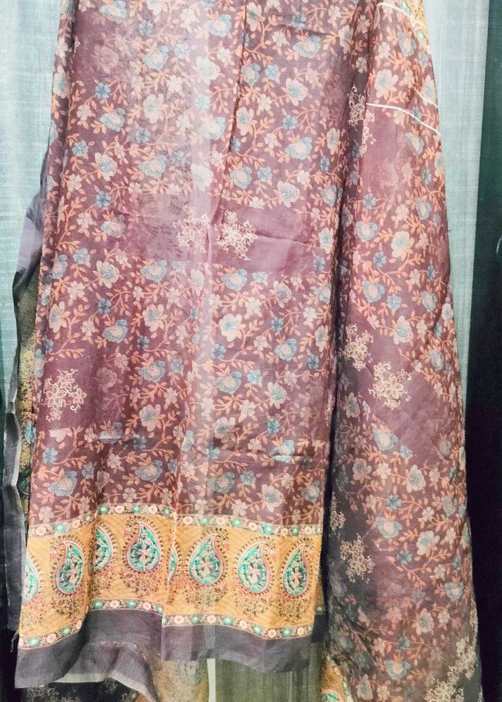 Ethnic Brown Organza Dupatta