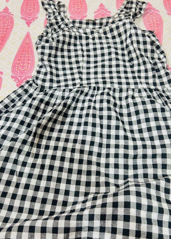 Korean casual check skirt