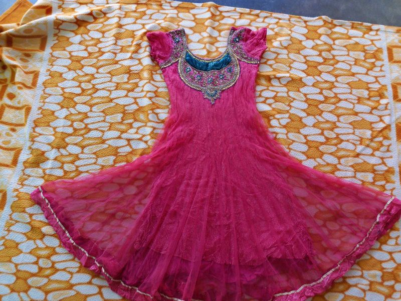 Pink Embellished Anarkali Dress