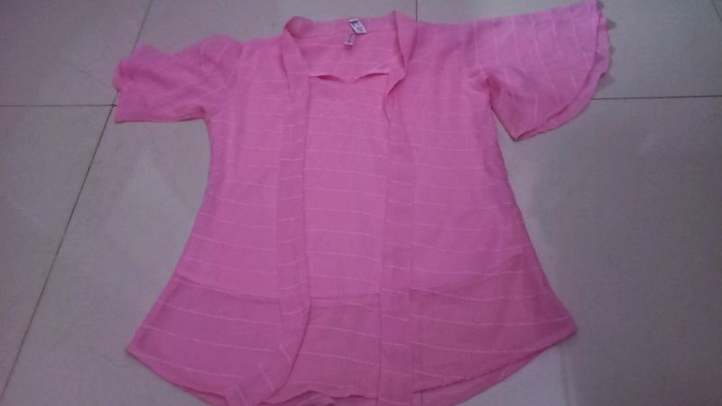 Pink Knot Flare Top