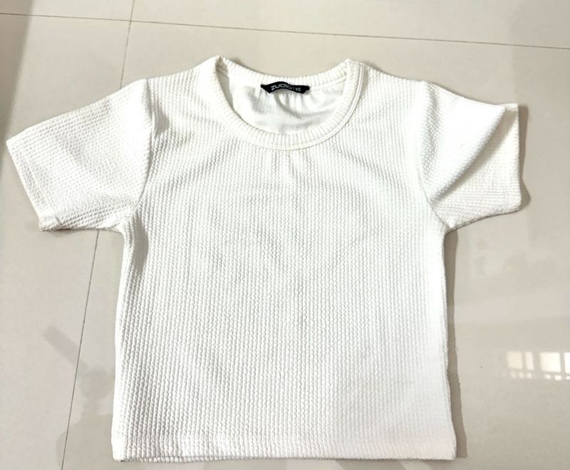 White Zudio Crop Tshirt