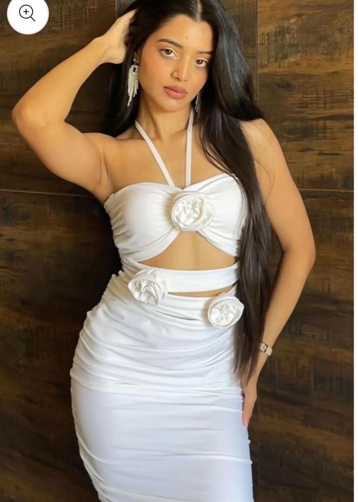 White Floral Bodycon Dress