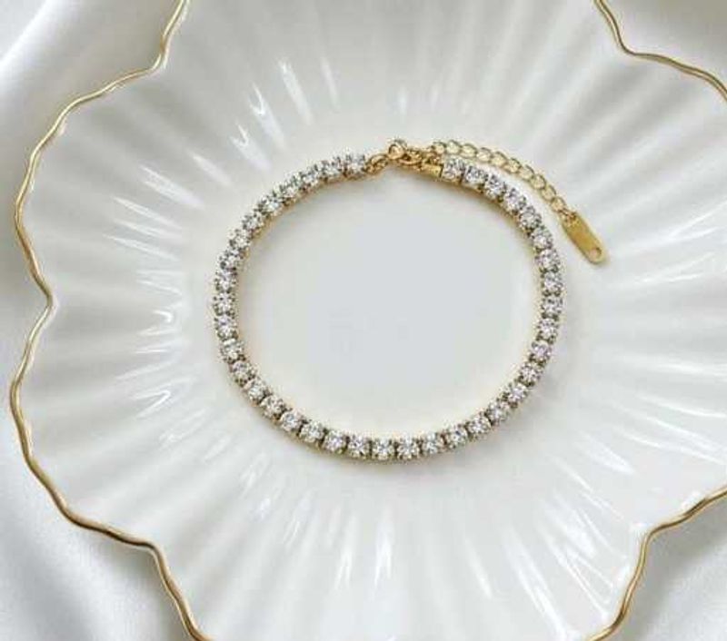 Cubic Zirconia Tennis Bracelet Anti Tarnish