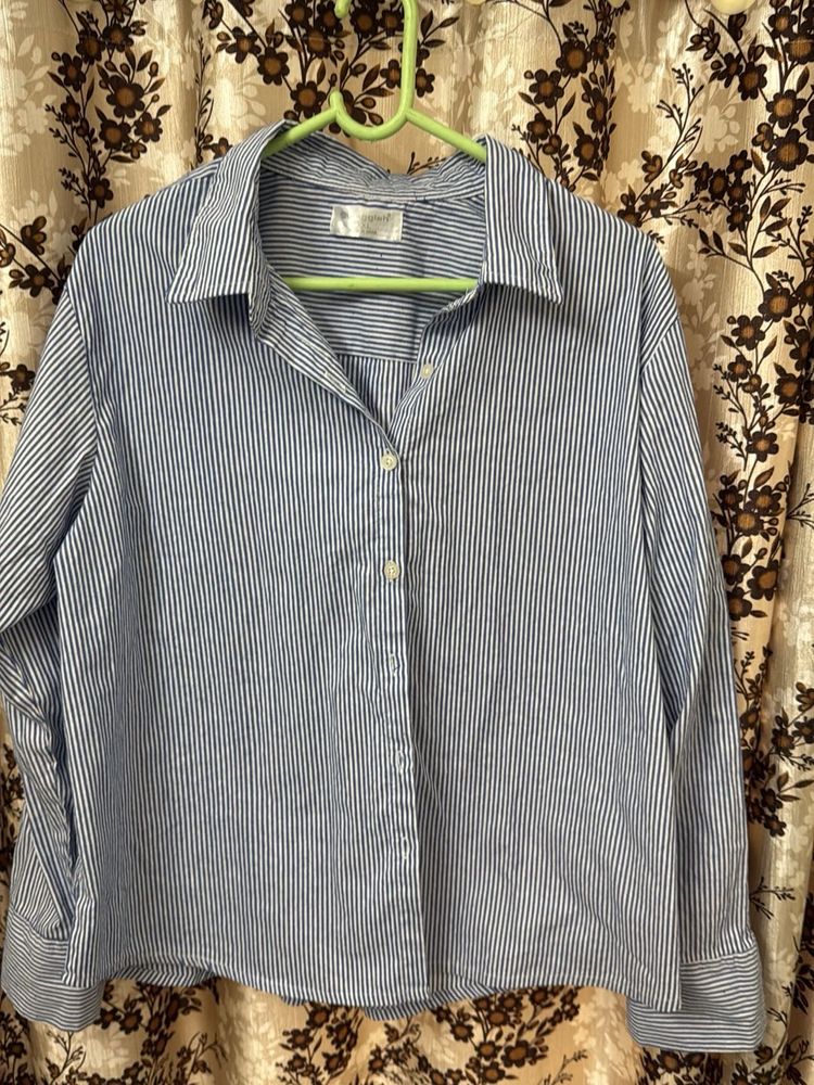 Striped Blue Collared Shirt
