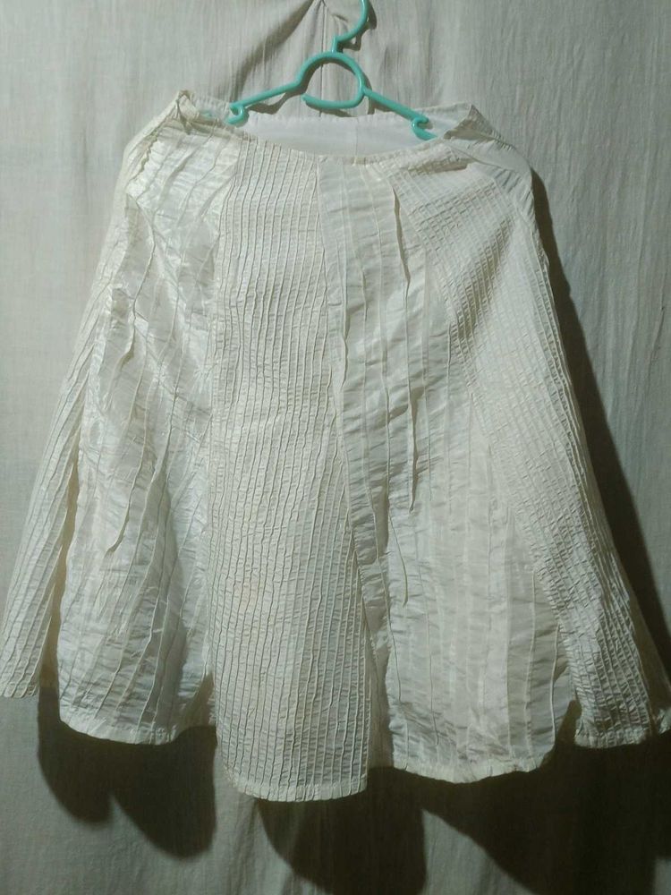 White Pleated Skirt