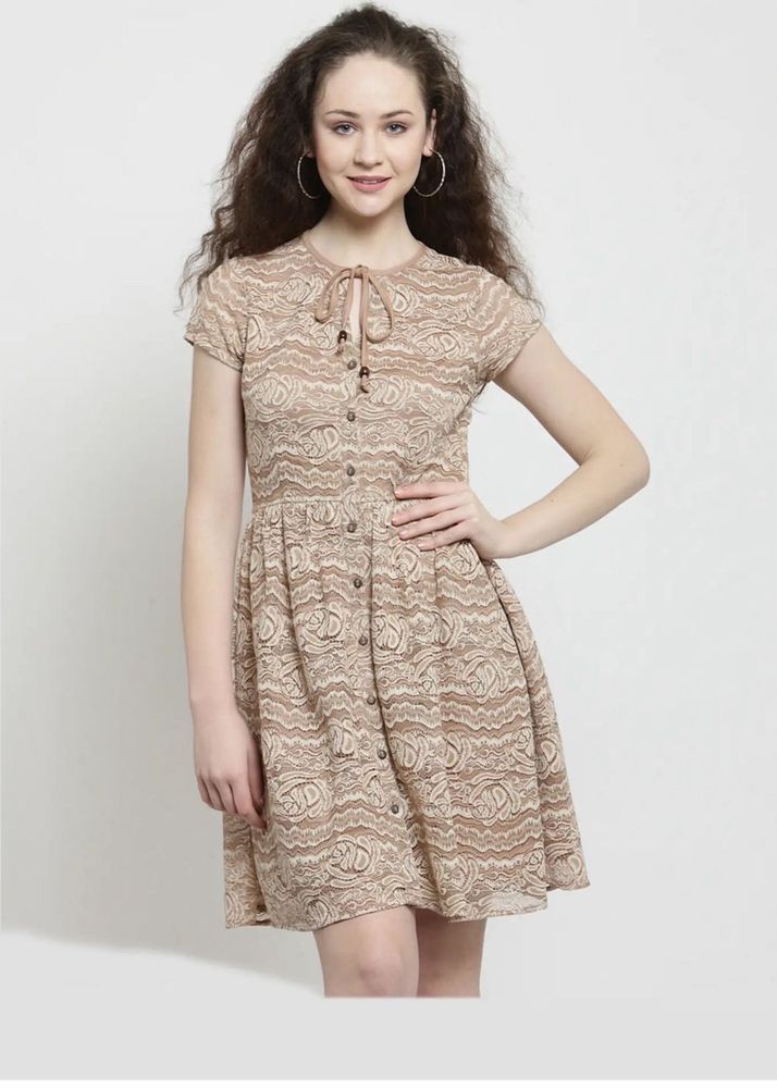 Beige/Biscuit Color Dress | Latin Quarters