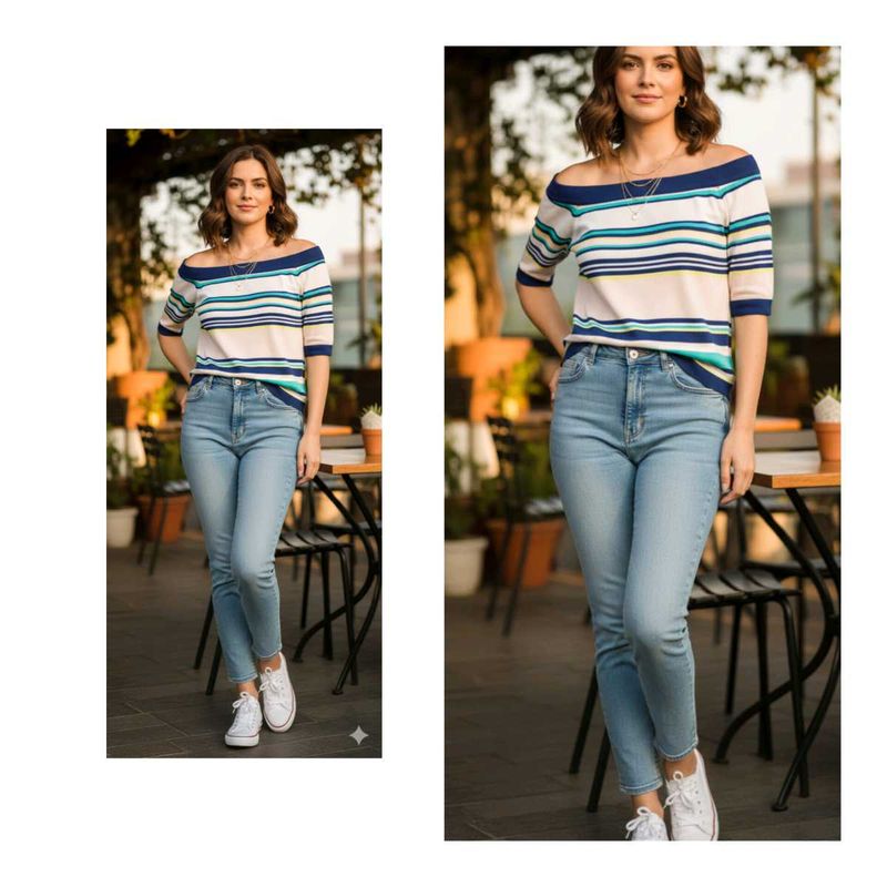 ✅🆕 BRAND New Striped Off-Shoulder Top🆕✅
