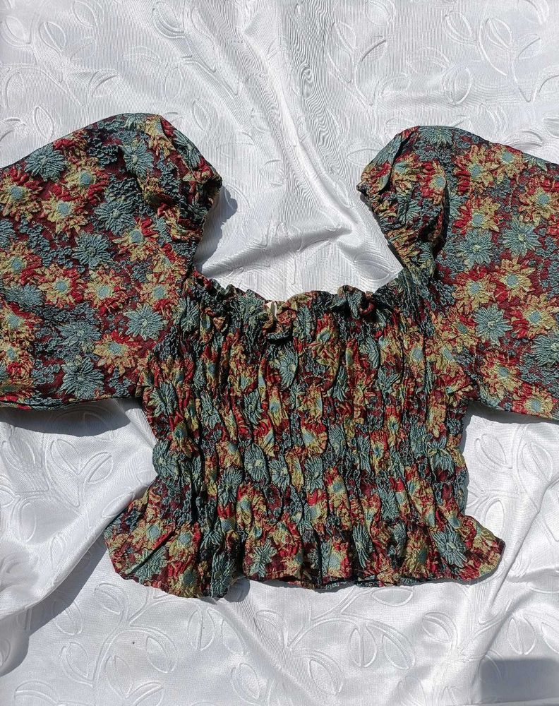 Y2K Floral Smocked Top 🎀