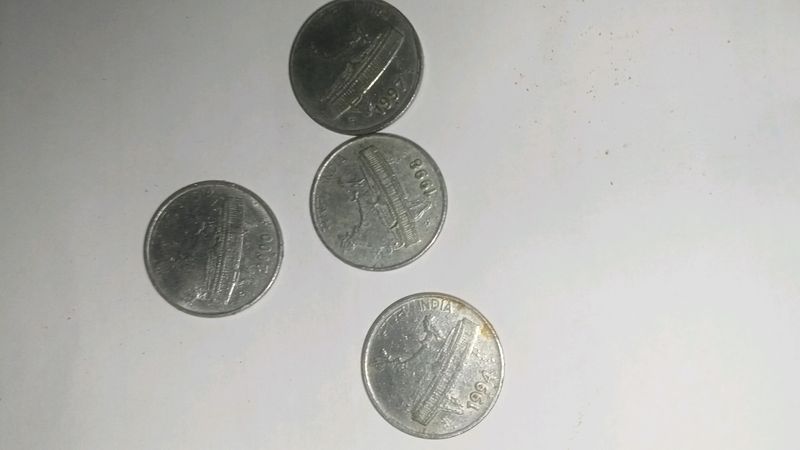 Vintage Indian Rupee Coins