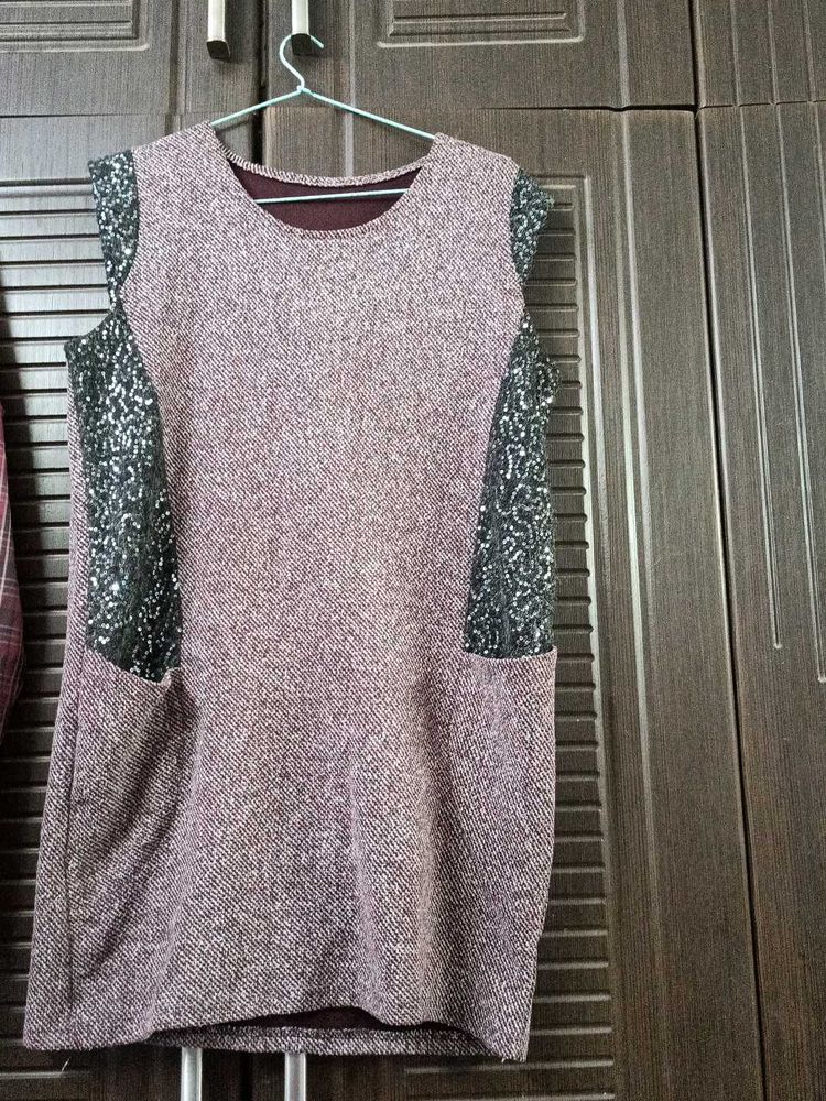 Woolen Short Knee Length Dress