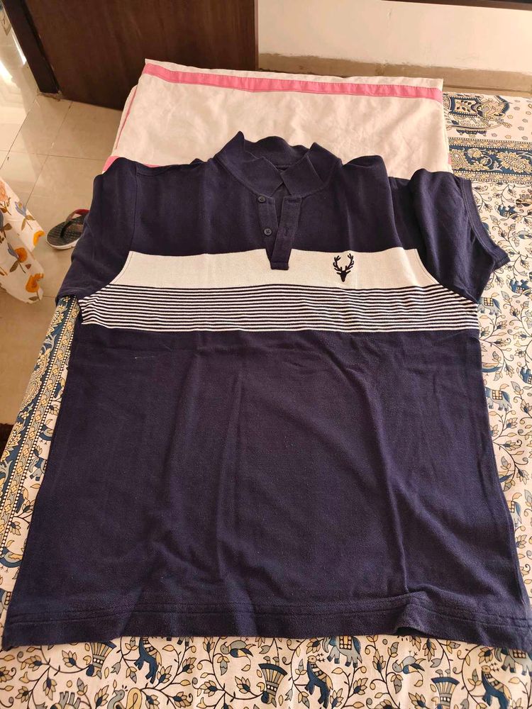 Allen Solly Striped Polo T-Shirt