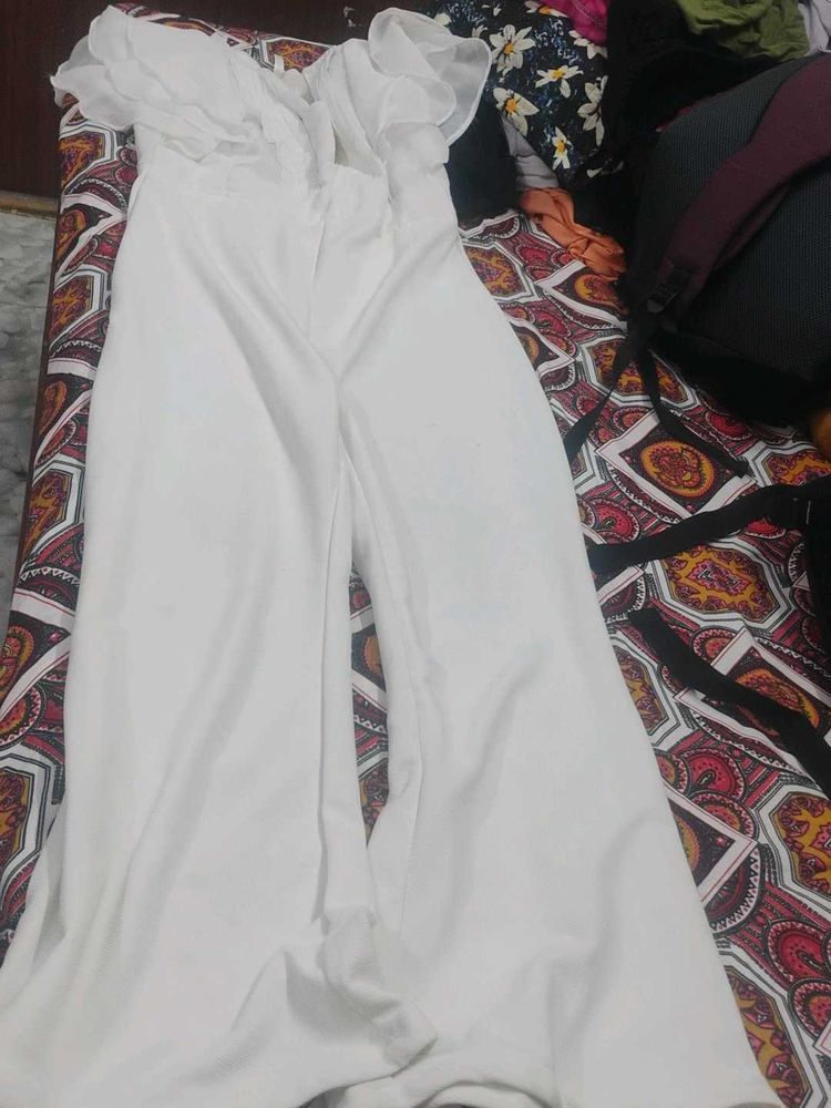 White Flowy Jumpsuit