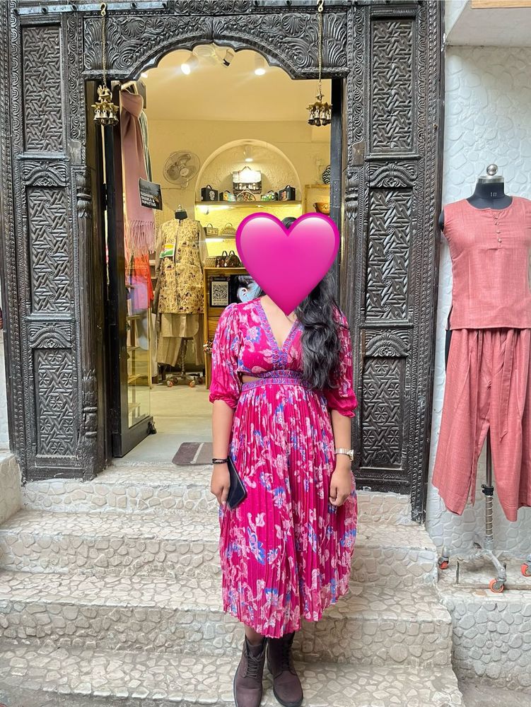 Magenta Floral Flared