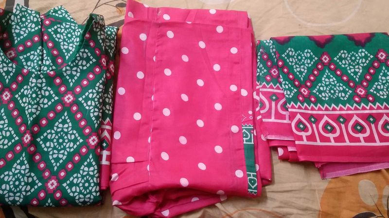 New Pink &amp; Green Kurta Set