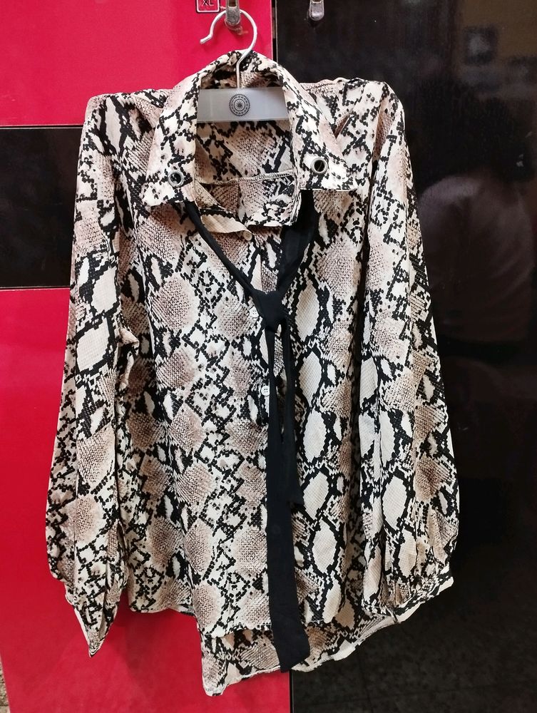Printed Shirt With Tie For Women