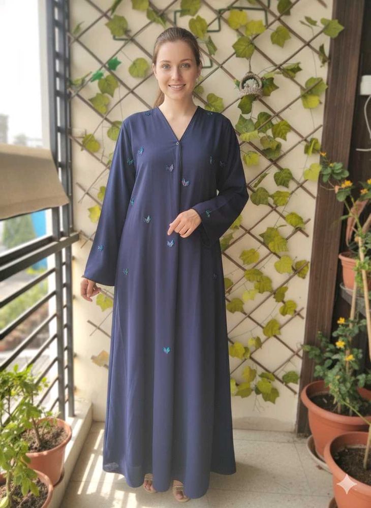 Elegant Navy Blue Abaya