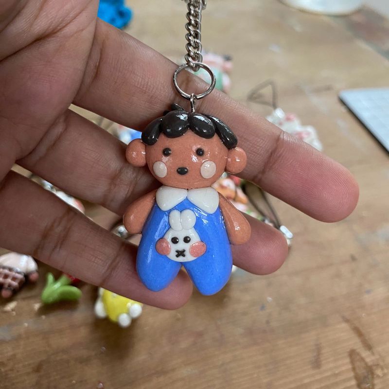 Baby boy clay Keychain
