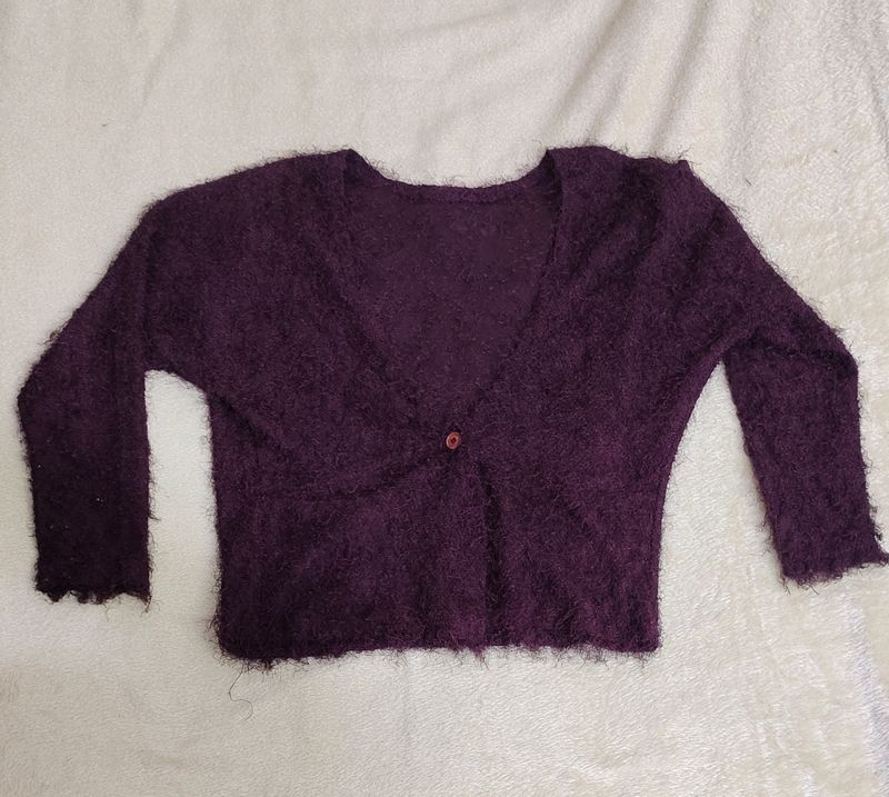 Cardigan With Purple Colour