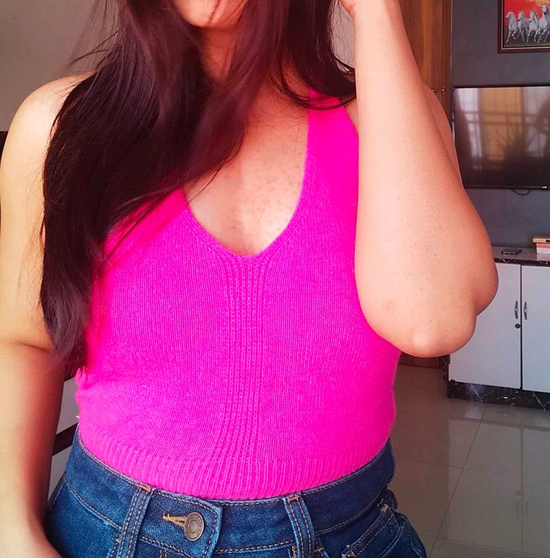 Pink Knit Halter Top