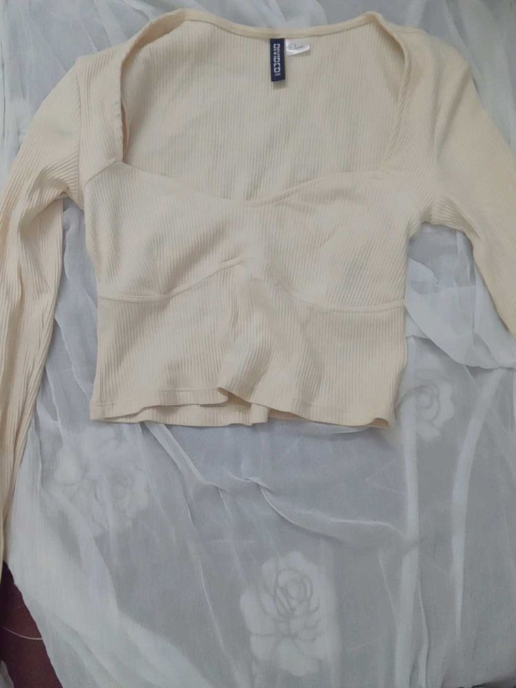 Cream Long Sleeve Top