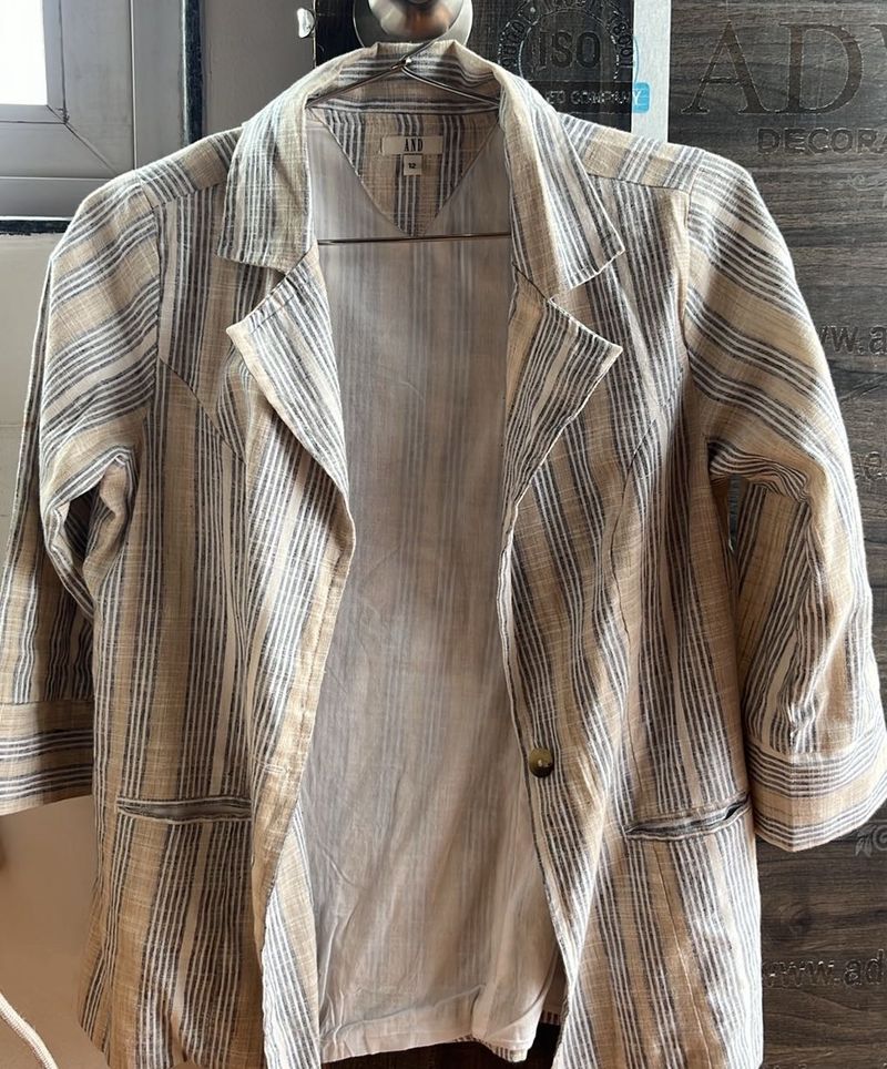 Striped Linen Blend Blazer
