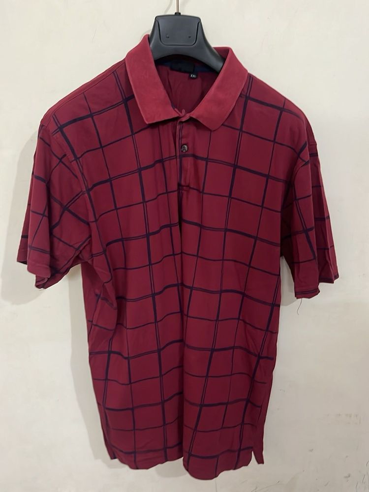 Maroon Plaid Shirt