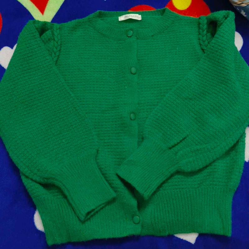 Green Knit Cardigan