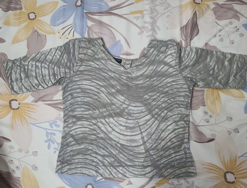 Elegant Grey Textured Top