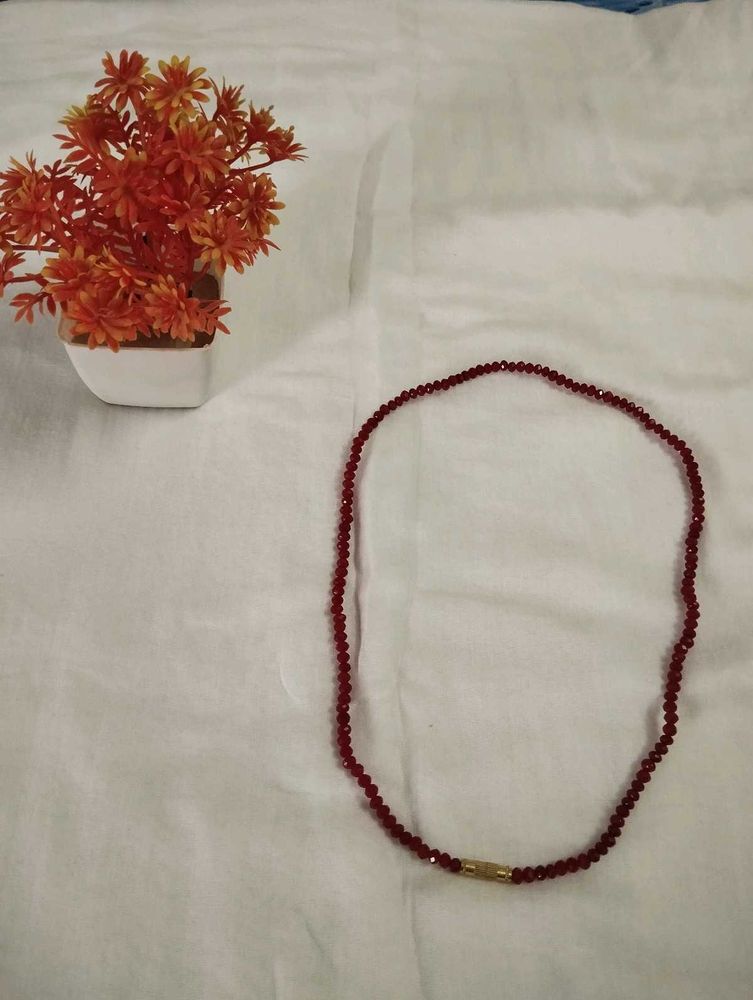 Red Crystal Mala (9 Inch) Chain