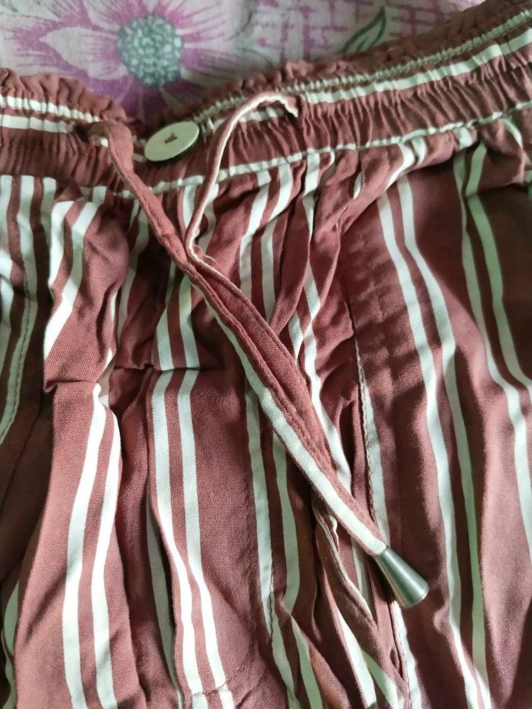 Brown Striped Trousers