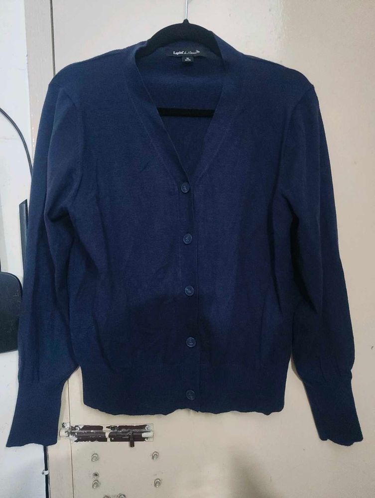 Elegant Navy Blue Cardigan