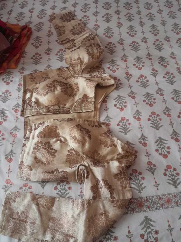 Padded Full Sleeves Golden Blouses