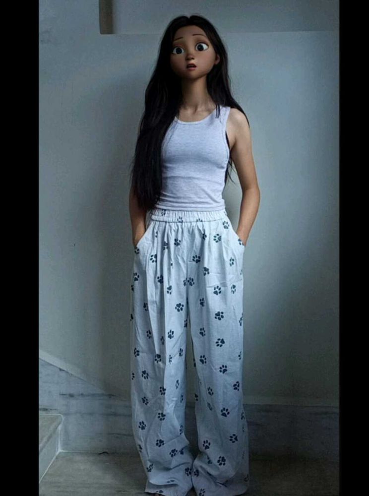 Paw Print Baggy Pants
